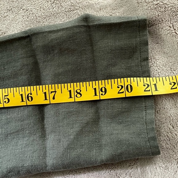 NWOT Chico’s 100% Linen Duster Slits Longline  Lagenlook Army Green Size 8/10 - Picture 9 of 10